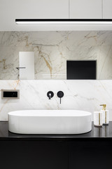 Wall Mural - oval and white bathroom washbasin