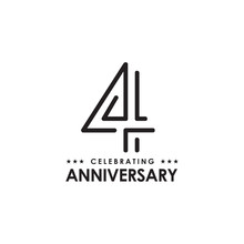 4th Year Anniversary Emblem Logo Design Template