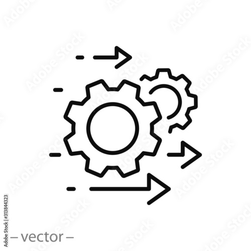Fotografía process management icon, optimization operation, fix strategy industry, transmis
