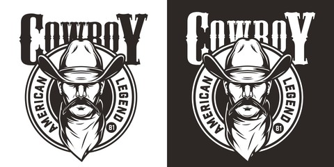 Wall Mural - Monochrome wild west label
