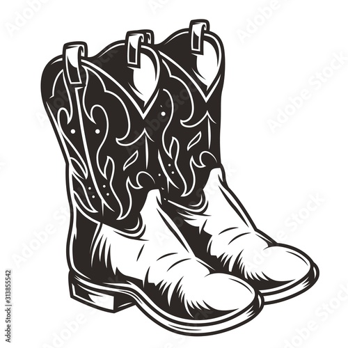 Cuadros en Lienzo Vintage cowboy boots concept