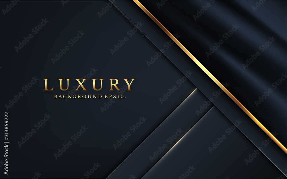  Modern luxury background carbon 3d VIP vector overlap layer on dark and shadow black space with abstract style for design. graphic resource illustration Texture with line golden Sparkles glitters dot - obrazy, fototapety, plakaty 