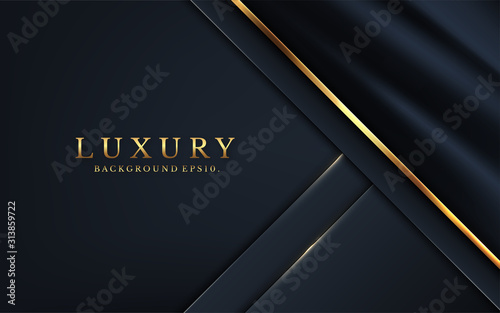 Cuadros en Lienzo Modern luxury background carbon 3d VIP vector overlap layer on dark and shadow black space with abstract style for design
