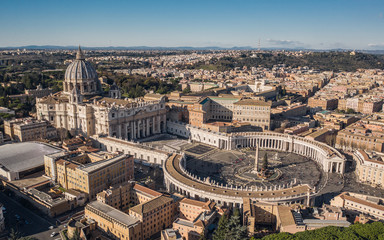 Canvas Print - St. Peter's Basilica and St. Peter's Square