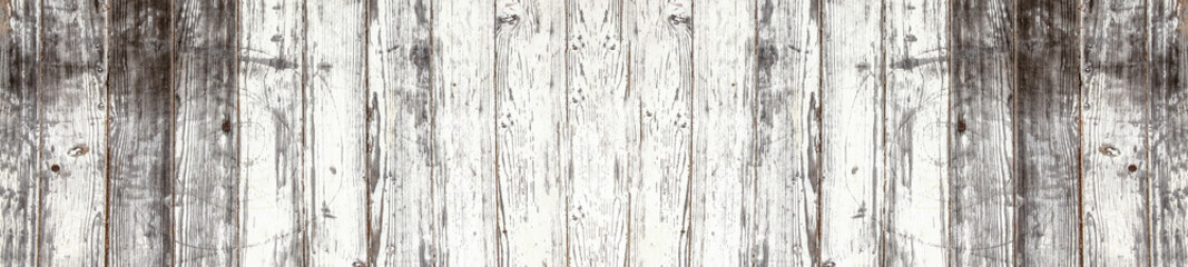 old white painted exfoliate rustic bright light wooden texture - shabby wood background panorama banner long