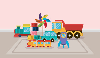 Poster - Toys icon set vector design