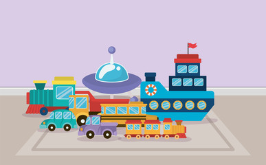 Fototapete - Toys icon set vector design
