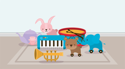 Poster - Toys icon set vector design