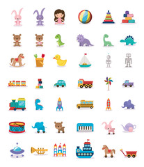 Poster - bundle of toys children icons