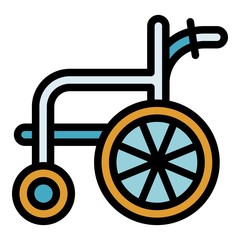 Poster - Wheelchair icon. Outline wheelchair vector icon for web design isolated on white background