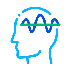 Sticker - Nervous System of Head Biohacking Icon Vector Thin Line. Contour Illustration