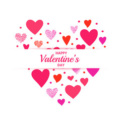 Wall Mural - Happy valentines day card heart love text vector