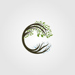 © linimasa - circle tree logo letter c vector illustration design