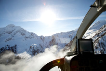 View From Helicopter Ride Into A Backcountry Hut In British Columbia, Canada.