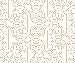 Poster - Vector geometric pattern. Seamless braided linear pattern.
