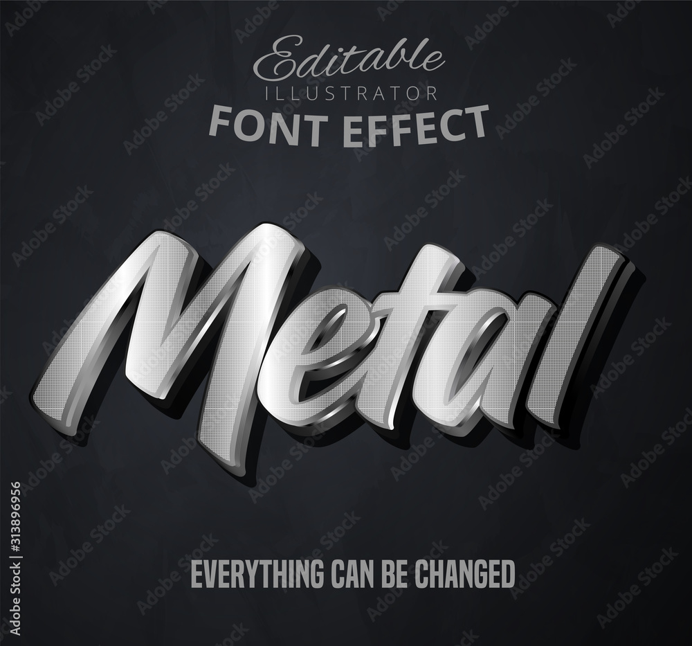 Metal text, editable font effect - obrazy, fototapety, plakaty 