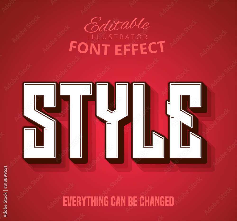 Style text, editable text effect - obrazy, fototapety, plakaty 
