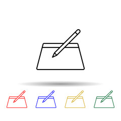 Poster - Graphic tablet multi color style icon. Simple thin line, outline vector of computer parts icons for ui and ux, website or mobile application
