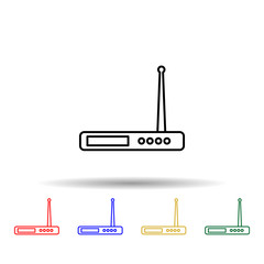 Poster - Modem multi color style icon. Simple thin line, outline vector of computer parts icons for ui and ux, website or mobile application
