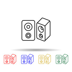 Poster - Speakers multi color style icon. Simple thin line, outline vector of computer parts icons for ui and ux, website or mobile application