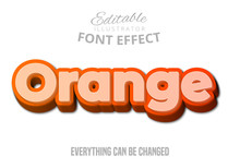 Orange Text, Editable Font Effect