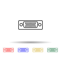 Poster - VGA port multi color style icon. Simple thin line, outline vector of computer parts icons for ui and ux, website or mobile application