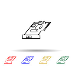 Poster - internal modem multi color style icon. Simple thin line, outline vector of computer parts icons for ui and ux, website or mobile application