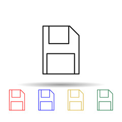 Poster - floppy disc multi color style icon. simple thin line, outline vector of computer parts icons for ui 