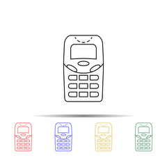 Poster - generation without antenna phones multi color style icon. Simple thin line, outline vector of generation icons for ui and ux, website or mobile application