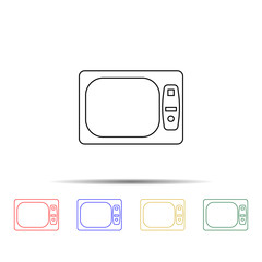 Wall Mural - light black and white TV multi color style icon. Simple thin line, outline vector of generation icons for ui and ux, website or mobile application