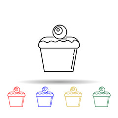 Poster - halloween cake multi color style icon. simple thin line, outline vector of halloween icons for ui and ux, website or mobile application