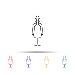 Poster - man with guitar bag multi color style icon. Simple thin line, outline vector of vmle bag and luggage icons for ui and ux, website or mobile application