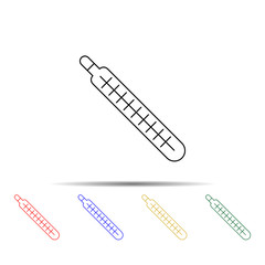 Poster - mercury thermometer multi color style icon. Simple thin line, outline vector of measure icons for ui and ux, website or mobile application