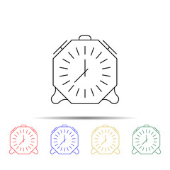 Poster - alarm clock multi color style icon. Simple thin line, outline vector of measure icons for ui and ux, website or mobile application