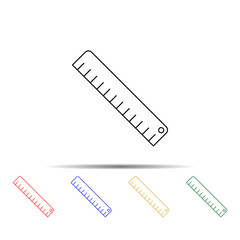 Poster - ruler multi color style icon. Simple thin line, outline vector of measure icons for ui and ux, website or mobile application