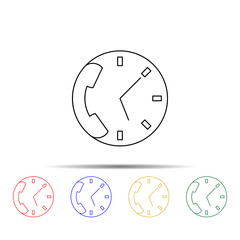 Poster - clock and tube multi color style icon. Simple thin line, outline vector of measure icons for ui and ux, website or mobile application
