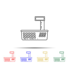 Poster - electronic balance multi color style icon. Simple thin line, outline vector of measure icons for ui and ux, website or mobile application