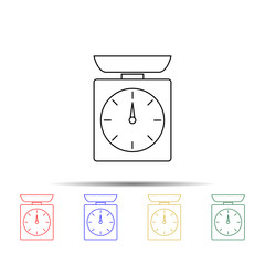 Poster - mechanical balance with an arrow multi color style icon. Simple thin line, outline vector of measure icons for ui and ux, website or mobile application