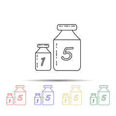 Poster - weight for weights multi color style icon. Simple thin line, outline vector of measure icons for ui and ux, website or mobile application