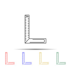 Poster - angle ruler multi color style icon. Simple thin line, outline vector of measure icons for ui and ux, website or mobile application
