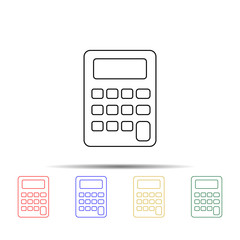 Poster - calculator multi color style icon. Simple thin line, outline vector of measure icons for ui and ux, website or mobile application