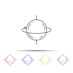 Poster - planet revolution meter multi color style icon. Simple thin line, outline vector of measure icons for ui and ux, website or mobile application