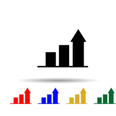 Poster - Growing graph multi color style icon. Simple glyph, flat vector of profit icons for ui and ux, website or mobile application