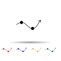 Poster - Growing graph multi color style icon. Simple glyph, flat vector of profit icons for ui and ux, website or mobile application