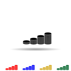 Poster - dollar coins multi color style icon. Simple glyph, flat vector of profit icons for ui and ux, website or mobile application