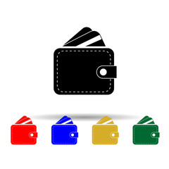Poster - Wallet multi color style icon. Simple glyph, flat vector of profit icons for ui and ux, website or mobile application