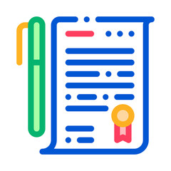 Aufkleber - Document Icon Vector. Outline Document Sign. Isolated Contour Symbol Illustration