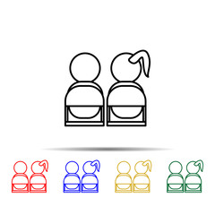Poster - pupils multi color style icon. Simple thin line, outline vector of school icons for ui and ux, website or mobile application