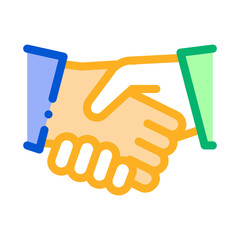 Poster - Handshake Icon Vector. Outline Handshake Sign. Isolated Contour Symbol Illustration