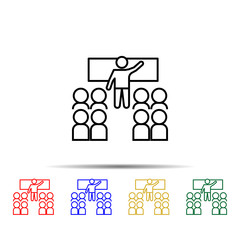 Poster - classroom multi color style icon. Simple thin line, outline vector of school icons for ui and ux, website or mobile application